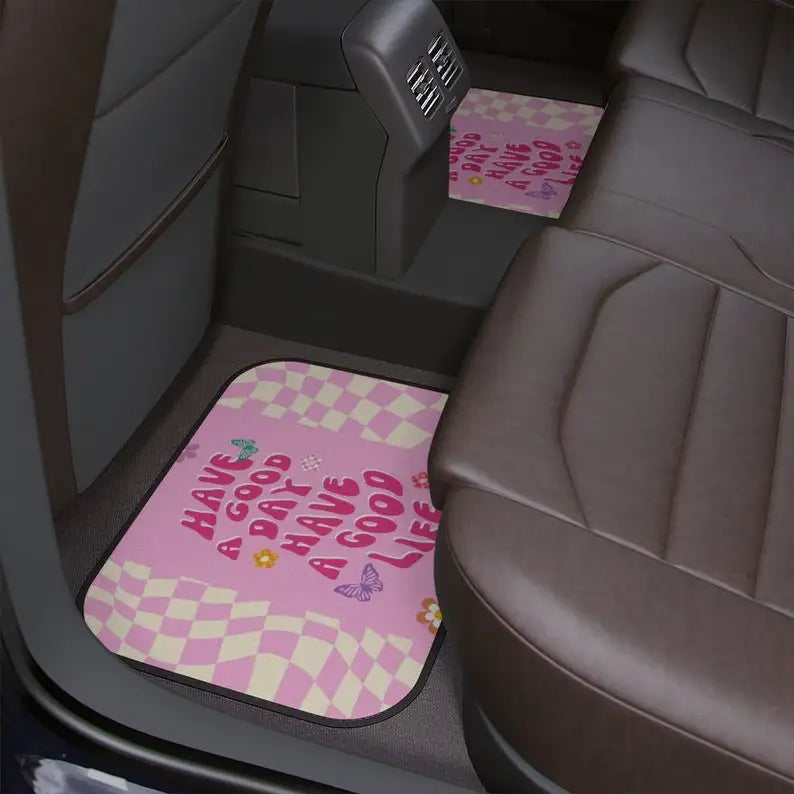 Boho Car Floor Mats, Aesthetic Y2K Groovy Car Floor Mats,Y2K Retro Car Accessories, Cute Car accessories for women,Cute car deco